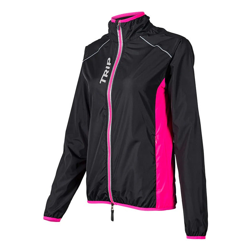 Cortaviento Reflectante Ciclismo Bici Trip Mujer Black Pink