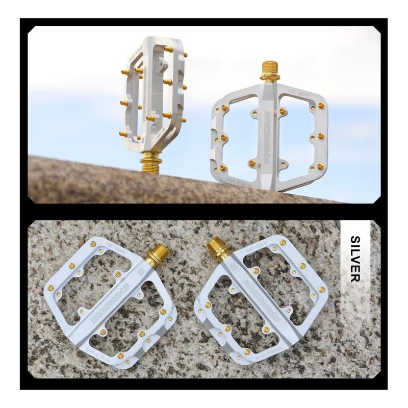 Pedales Bicicleta Sixsixone 661 Aluminio Con Pines Mtb - Plateado