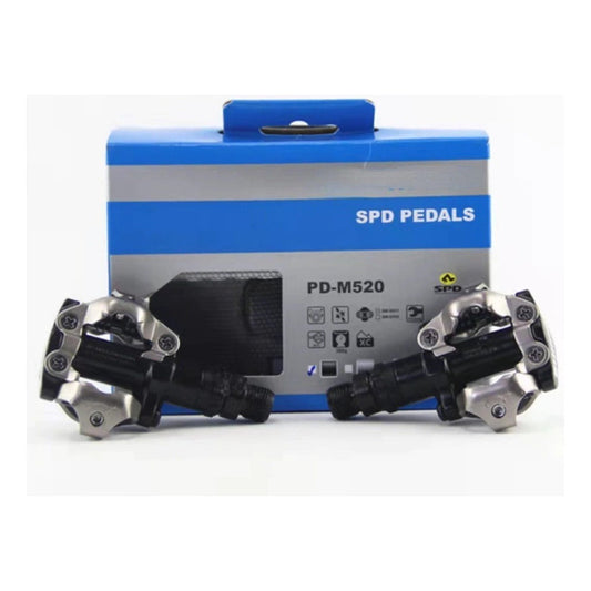 Pedales Anclaje Spd Shimano M520 Negro Con Calas Original Mi tienda-Repuesto-de-bicicleta