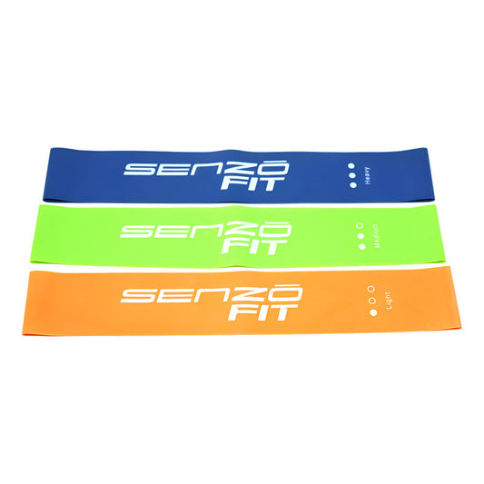 Set Senzo Fit 3 Bandas Elásticas Resistencia Musculación Gym