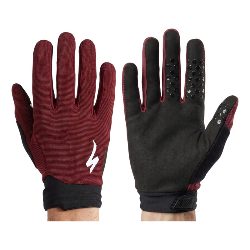 Guantes Bicicleta Specialized Trail Mtb Dedo Largo Tactil Granate L