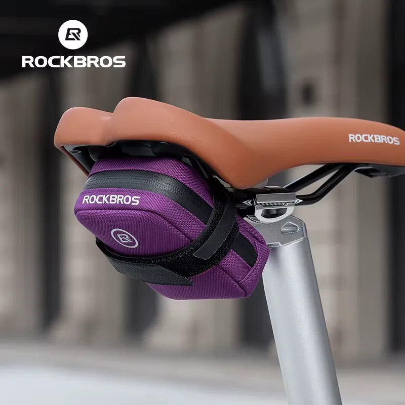 Bolso Alforja Para Sillín Bicicleta Compacto Rockbros Violeta Oscuro