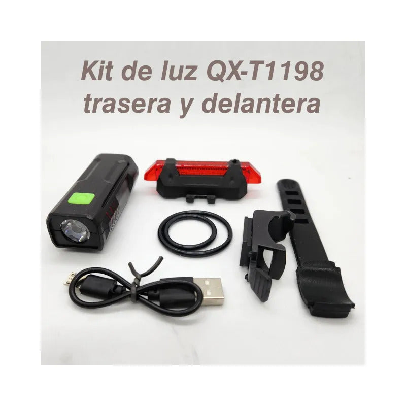 Pack Luz Led Delantera Y Trasera Bicicleta Usb Impermeable