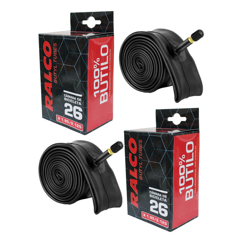 Pack 2 Camaras Bicicleta Aro 26 1.95 X 2.125 Valvula Auto Mi tienda-Repuesto-de-bicicleta