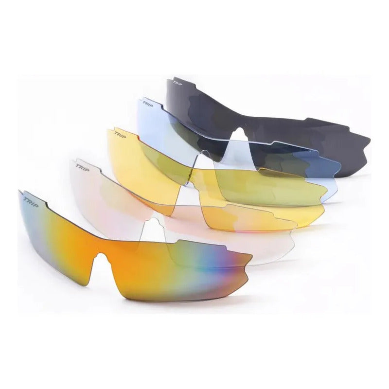 Lentes Gafas Deportivas Ciclismo Certificadas Trip 5 Micas Intercambiables Negro