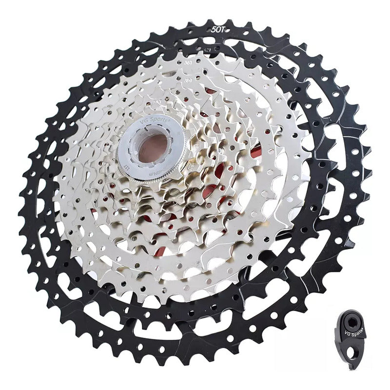 Piñon Cassette Hg 10v 11-50 1x10 Ultra Light Con Extensor Silver-black 11 50