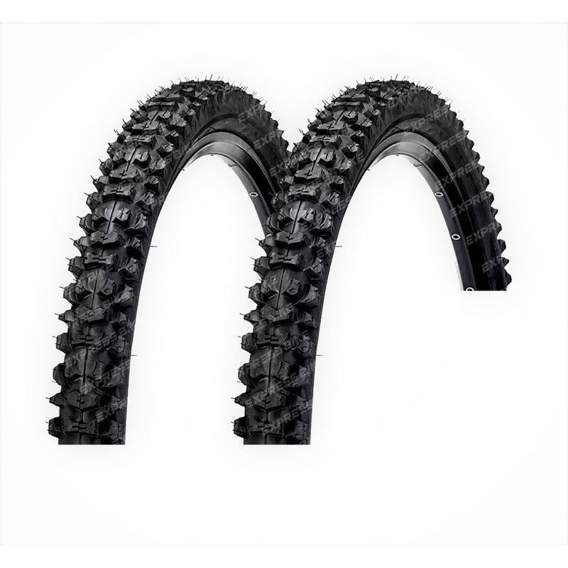 Pack 2 Neumaticos Bicicleta Aro 24 X 2.125 Buffalo Rocky Mtb Negro
