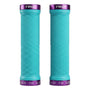 Puños Bicicleta Trip Lock Grips Antideslizante Turquesa Turquesa / Morado