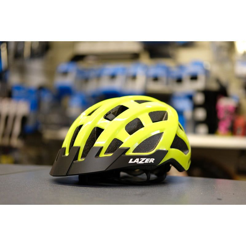 Casco Bicicleta Lazer Compact Yellow Certificado Mtb Ruta Mi tienda-Repuesto-de-bicicleta