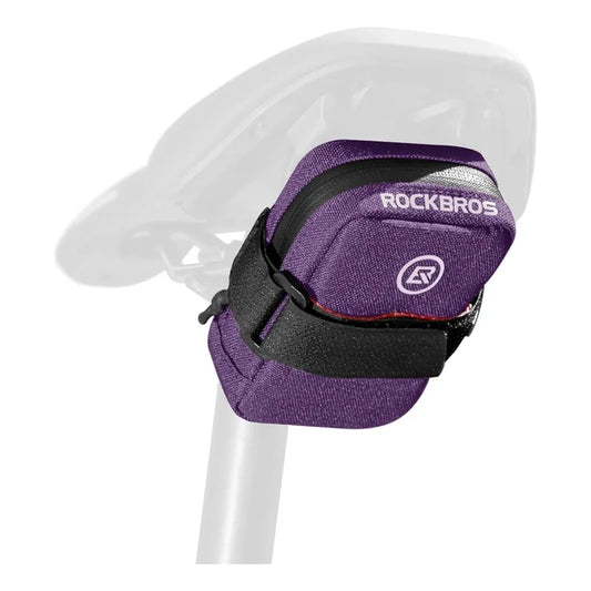 Bolso Alforja Para Sillín Bicicleta Compacto Rockbros Violeta Oscuro