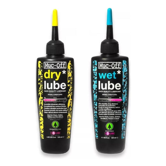 Pack Lubricante Aceite Muc-off Wet Humedo Y Dry Seco 120ml Mi tienda-Repuesto-de-bicicleta