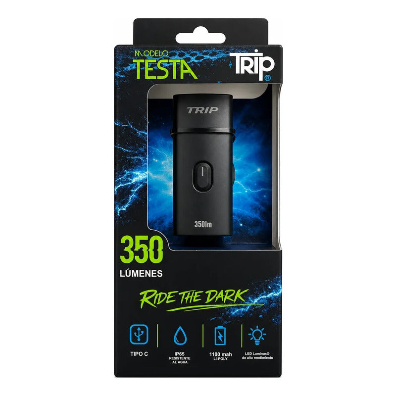 Luz Led Bicicleta Usb Delantera Trip Testa 350lm 1100mah Blanco