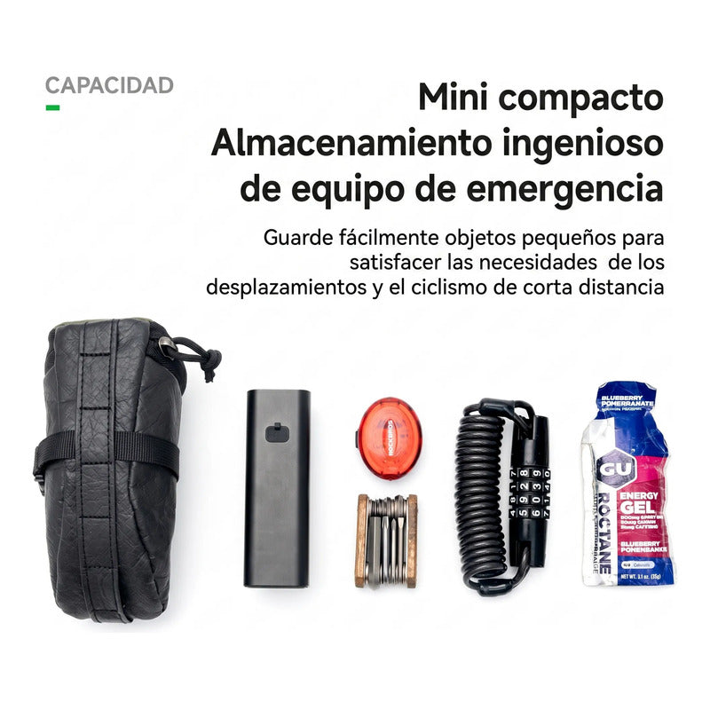 Bolso Para Sillin Bicicleta Impermeable Compacto Rockbros Negro-verde
